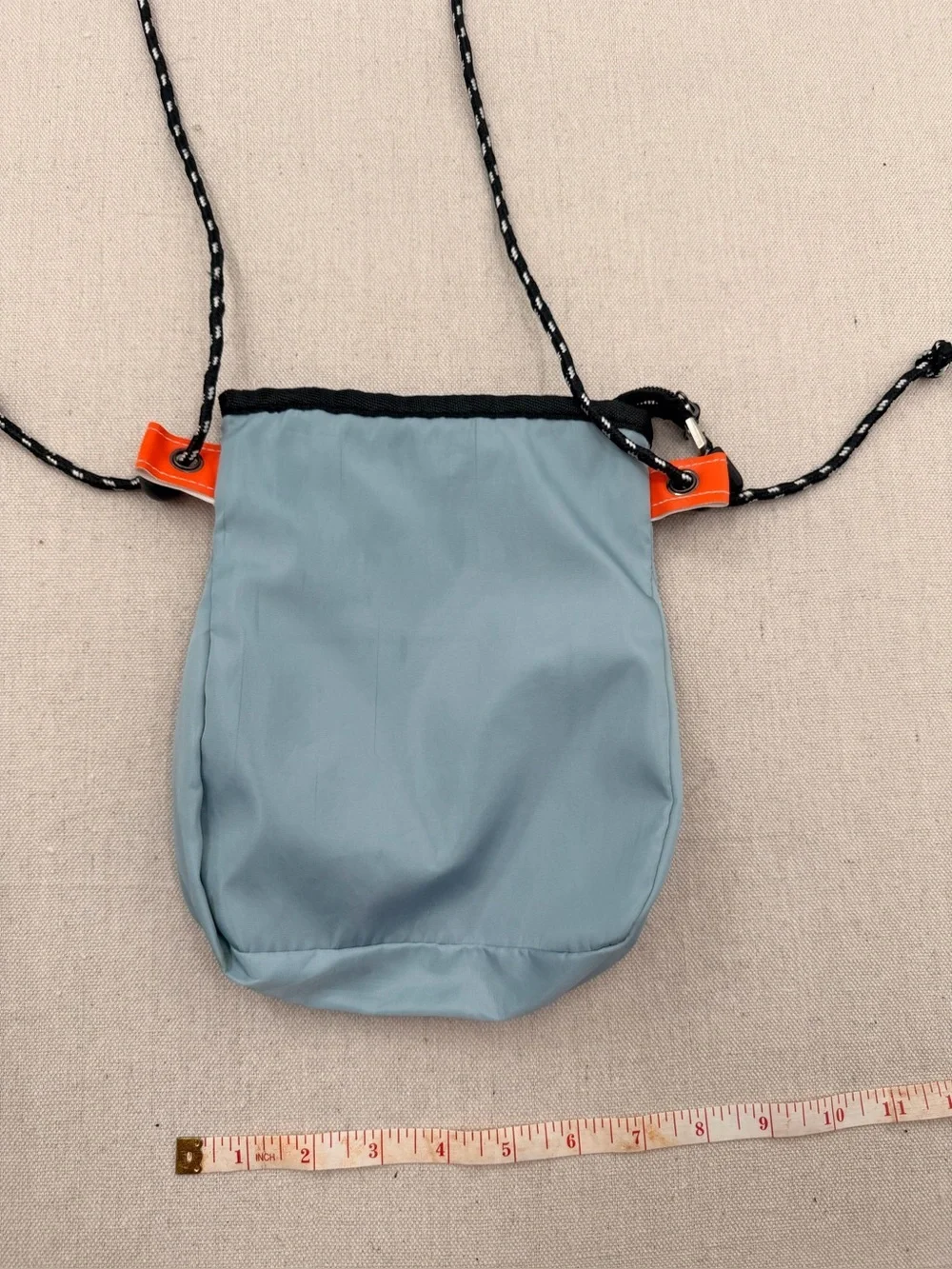 Light Blue Nylon Crossbody Pouch Bag